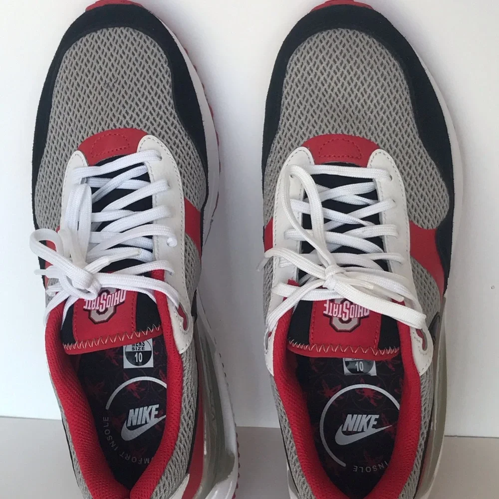 Nike Ohio State Buckeyes College Air Max SYSTM Men Shoe size 10 Mesh Sneaker